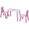 DecHome - Set Tavolo e 2 sedie per Bambini 3-8 Anni Disegno Principessa Forma Corona