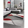 CARPETIA Tappeto Moderno Tappeto Moquette Design Onda Nero Grigio Rosso Größe 80 x 300 cm