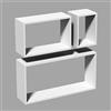 Velano FRS - Set di 3 mensole da parete modulari a forma di cubo, rettangolari, colore bianco