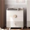 zee Cassettiera con Fasciatoio 79,7 x 48 x 90,2 cm Cameretta Bambini 3 Cassetti Comò Neonato Design Moderno LOFT con Cassetti a Estrazione Completa Frontali MDF Gambe in Legno di Faggio