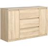 meble masztalerz Cassettiera Camera da Letto con 2 Ante e 3 Cassetti - Credenza Soggiorno - Moderna Comò - Cassettiera Alta - Mobiletto con Cassetti - Sonoma 120 x 39 x 78,5 cm