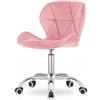 Sleepy shop 24 YOUR PERFECT MATTRESS Sedia da scrivania ergonomica con ruote, comoda sedia girevole per casa, ufficio e posto di lavoro, imbottita, stabile base in metallo, ampia scelta di colori (rosa - oro)