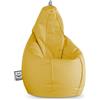 Happers Pouf Poltrona Gigante a Sacco con Imbottitura per Sedersi Grande Puff per Bambini Adulti Morbido Puffo Interno Bean Bag Chair per Salotto Lettura Mostarda XXL