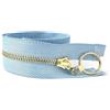 GREB 3# 2/5 Pezzi 40-70 cm Cerniera in Metallo Chiusura Automatica Cerniera con Denti Dorati per Cucire Accessori di Abbigliamento Fai da Te,Azzurrooro,70 cm, 2 Pezzi