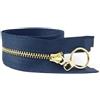 GREB 3# 2/5 Pezzi 40-70 cm Cerniera in Metallo Chiusura Automatica Cerniera con Denti Dorati per Cucire Accessori di Abbigliamento Fai da Te,Navybbluoro,50 cm, 5 Pezzi