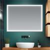 Inbagno Specchiera da Bagno 70x90 cm, Reversibile con Cornice retroilluminata LED Luce Bianca Naturale, Installazione a Parete