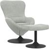 vidaXL Sedia Egg con Pouf Grigio chiaro Velluto, Poltrona Moderna in Velluto, Sgabello Girevole Elegante, Comodo Sedile per il Soggiorno, Arredo Interno Chic
