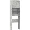 vidaXL Mobile Lavatrice Grigio Cemento 64x24x190 cm Legno Multistrato, mobiletto per lavatrice, armadio lavanderia, mobiletto per il bagno