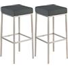 CLP Set 2 Sgabelli Bar Montreal Imbottiti in Similpelle I Coppia Sgabelli Panchetto Design Cucina Bar Alt. 85 CM, Colore:Grigio, Colore del Telaio:Acciaio Inossidabile