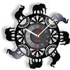 AVJERA Orologi da parete Orologio da parete in vinile inciso con elefanti Orologio da parete dal design vintage tropicale Orologio da regalo per la decorazione della camera dei bambini silenzioso e vivace