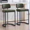Ya-Home Set di 2 Sedie Cucina, Sgabelli Cucina, Sgabello Alto in PU Imbottiti con Gambe in Metallo, Sgabelli da Bar Moderni con Schienale per Cucina Bancone, Verde