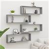 Genérico Mensole Cubo Muro 4pz Grigio Sonoma 100x15x30 Legno Multistrato,Grigio,19.22kg,815910