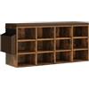 WOLTU Panca Scarpiera da Ingresso, Scaffale Porta Scarpe a 12 Scomparti con Seduta Imbottita, Mobile da Ingresso Salvaspazio in Legno, Marrone Rustico+Marrone, 102x30x48,5 cm
