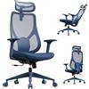 SENSE7 Sedia Scrivania Ufficio Ergonomica Poltrona da Scrivania Gaming Chair con Rotelle Girevole per PC Studio Cameretta Arredo con Altezza Regolabili Rete Traspirante e Supporto Lombare - MOYO Blu