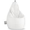 Happers Pouf Poltrona Gigante a Sacco con Imbottitura per Sedersi Grande Puff per Bambini Adulti Morbido Puffo Bean Bag Chair per Salotto Lettura Bianco XXL