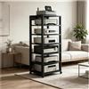 Generico mobile stereo hi fi rack hifi Mobiletto Stereo A 7 Livelli Con Ruote, Console Centrale, Ripiani Aperti For Dispositivi Multimediali, Supporto Audio Video For Ricevitori, Lettori DVD(Nero)
