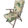 Liberoshopping Poltrona in legno e tessuto imbottito reclinabile 4 Posizioni per casa soggiorno - MOLISANA (Hawaii Verde)