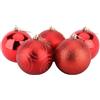 Christmas Concepts® Confezione da 5 - Extra Large 100mm Christmas Tree Baubles - Baubles Decorati Lucidi, opachi e Glitterati (Rosso)