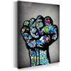 ARTEDinoi Quadro Moderno Stampa su Tela Graffiti Street Art Pugno Pop Art Canvas Dimensione 60x40x2cm