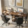 Lailang 200cm Scrivania, Tavolo Ufficio Riunioni, Scrittoio Vintage, Scrivania In Legno, Workstation, 200 x 60 x 76 cm, Vintage Brown/Black
