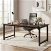 Lailang 160cm Scrivania, Tavolo Ufficio Riunioni, Scrivania Per PC E Stampante, Scrivania In Legno, Postazione Gaming, Scrivania Grande, 160 x 80 x 74 cm, Rustic/Nero