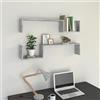 KTHLBRH Mensole a Muro 2 pz Grigio Cemento 100x15x20 cm in Truciolato mensola sospesa libreria a muro mensole camera da letto Mensole da muro Adatto per soggiorno, camera da letto,ufficio