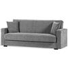 Arredo Stock Divano letto in tessuto grigio con cassettone contenitore e cuscini (3 posti)