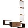 MB Muebles Bonitos, Mobile Ingresso Sospeso Neo, con Specchio e Cassetto, Melamina, Colore Noce Ambar Opaco, 99.5x145x22cm