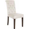 CLP Sedia Da Cucina Lisburn Design Chesterfield I Fodera Imbottita E Trapuntata In Velluto O Tessuto I Schienale Alto Colore:crema;Materiale:Velluto