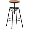 CLP Sgabello Bar Tondo Beam Industriale Con Poggiapiedi I Sgabello Bancone Regolabile 70-90 CM In Legno E Metallo Colore bronzo