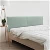 DHOME Testiera in ecopelle o tessuto Aqualine liscio doppio diviso in 2 pezzi, rivestimento di alta gamma, testa imbottita moderna (ecopelle verde acqua, 160 cm doppio letto 150/160 cm)