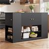 Rvjiahe Moderna isola da cucina, armadio da cucina, armadio a buffet, armadio da cucina con cassetti e ripiani, credenza per cucina e sala da pranzo, nero