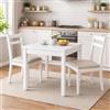 Linea Azzurra Tavolo da Pranzo Modello Firenze in Legno 90x90cm Made in Italy Bianco Frasinato Allungabile Moderno per Cucina, Soggiorno, Salotto Moderno