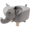 Grcfumo Poggiapiedi A Forma Di Animale Di Elefante Da 9,8 Pollici, Pouf Poggiapiedi Con Morbido Cuscino Imbottito E Piedini Antiscivolo, Comodo Sgabello Carino Per Bambini Asilo (Light Grey)