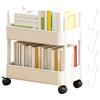 Qikam Carrello a 2 Ripiani, Carrello portaoggetti su Ruote, Carrello Mobile con Ruote, Carrello Multiuso per Camera da Letto, Bagno, Ufficio