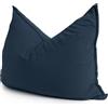 bananair - Pouf Poltrona a Sacco - Imbottitura in Schiuma, Molto Confortevole - Tessuto Morbido, Velluto a Coste - Fodera Lavabile - Pouf Divano Gigante (180 x 140 cm, Blu Notte)