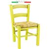 ZStyle Sedia Venezia Baby Bambini Bassa Bambino Legno Festa Colorata Ristorante Cucina Paglia (Giallo, 1)