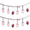 levandeo Set di 12 decorazioni da appendere a forma di uova, per Pasqua, rosa, rosso, bianco, a pois