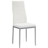 Cribel Queen Set da 6 Sedie Moderne in Similpelle Bianca con Struttura in Metallo Satinato | Sedie Eleganti e Resistenti per Cucina, Soggiorno e Sala da Pranzo - Design Contemporaneo 40 * 47 * 96 cm