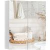 LEMROE Armadietti A Specchio Bagno con Specchio e 3 Ripiani Regolabili Mobile Specchio Bagno Contenitore Bianco Mobile Bagno con Ante