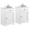 Yaheetech Set 2 Comodini da Camera da Letto Comodino Moderno con Cassetto e Ripiano Regolabile da Cameretta Tavolini in MDF e Metallo Tavolino Lato da Salotto Divano 35 x 30 x 60 cm Bianco