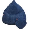 Slevobox Pouf Poltrona Sacco con Poggiapiedi Blu Marino 95x95x120 cm - Poltrona Pouf Sacco XXL - Morbido e Confortevole - Bean Bag per Adulti e Bambini - Fodera Lavabile - Mobili per Soggiorno