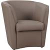 Liberoshopping Poltrona imbottita Valentina a pozzetto in Ecopelle per ufficio sala d'attesa Alta qualità made in Italy (Tortora scuro)