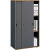 VCM Büroschrank mit 3 Fächern | moderner Aktenschrank mit Schiebetüren | Maße ca. H. 110 x B. 60 x T. 37 cm- Salia 3-Fach Anthrazit