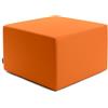 Avalon - Pouf Poggiapiedi Rigido CUBO Mamba Ignifugo Classe 1IM in Ecopelle Nautica, Puff Poggiapiedi, Seduta da Interno ed Esterno, Professionale Comodo Impermeabile, Made in IT(70cm-Arancio)