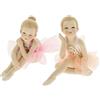 Doni Bomboniere 2 Statuine Ballerina con Tutu in microrete in Posizioni e Colori Assortiti, per bomboniere Eleganti per Eventi Speciali da Bimba