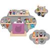 OPERMAXER Tonie - Set di 3 scaffali a forma di nuvola per 30-35 personaggi, Toniebox & Tonies, per personaggi uditivi, ragazzi e ragazze, perfetto per la cameretta dei bambini (grigio)