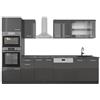 Vicco Cucina componibile R-Line, Antracite lucido, 300 cm con armadio alto, PL Antracite, adatto per combinazioni ed espansioni personalizzate