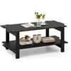 LIFEZEAL Tavolino Salotto a 2 Ripiani, in Legno, Nero, Tavolino da Caffè, da Soggiorno, Basso, Stile Moderno, Peso Max 120 kg, 115x59x46 cm, Montaggio Semplice