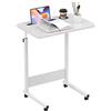 PIPIPOXER Scrivania per Computer, 60x40cm Tavolino Rotante Con Freno, Slot per PC per Tablet Cellulare, Slot per Tazza, Scrivania Mobile Regolabile in Altezza 69-90cm per Tablet Cellulare,Bianco